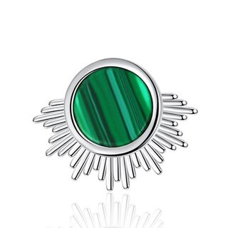 KP Nail Jewellery, &ldquo;Malachite Gemstone Selection&rdquo;, 925 Silver,   11  mm x   8  mm Green 001